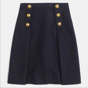 J Crew Mini Skirt in Double-Serge Wool